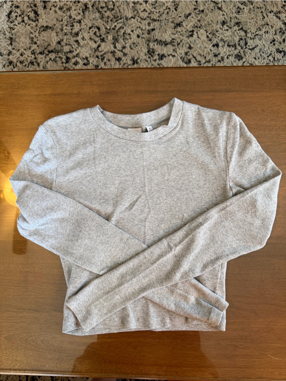 TNA Women's Light Gray Knit Long sleeve Top